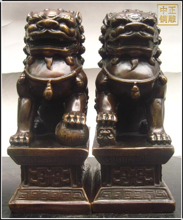 純銅北京獅子一對(duì)