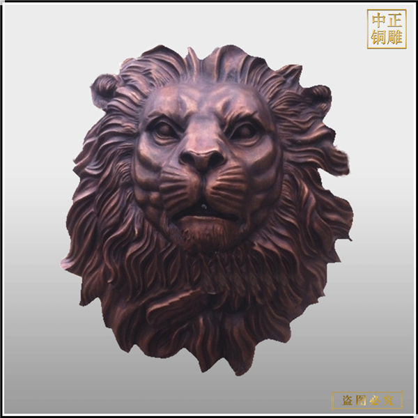 獅子頭銅雕塑擺件