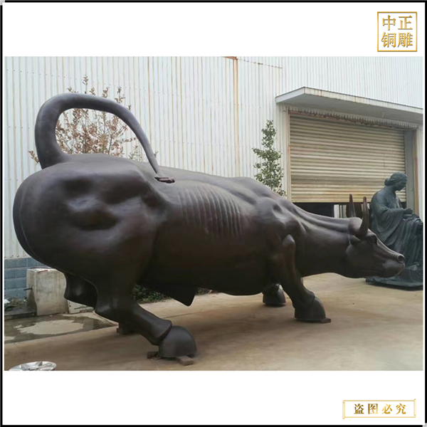 河北純銅鑄造華爾街牛雕塑