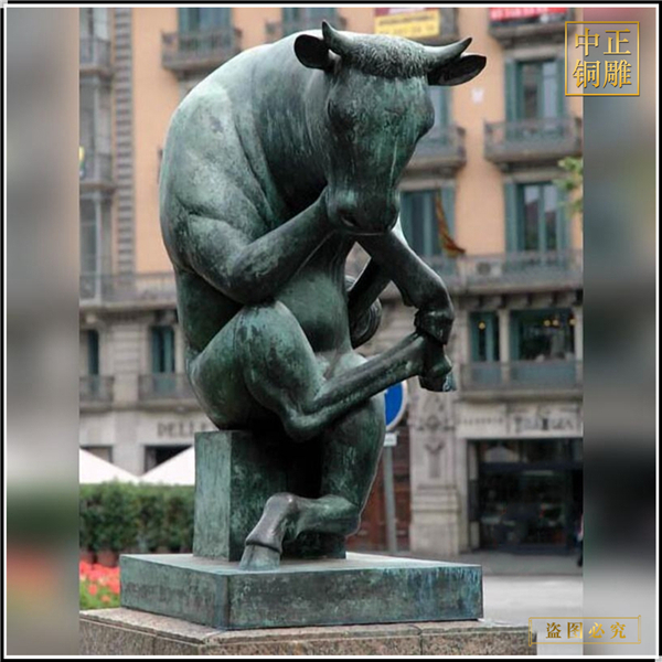 抽象銅牛雕塑